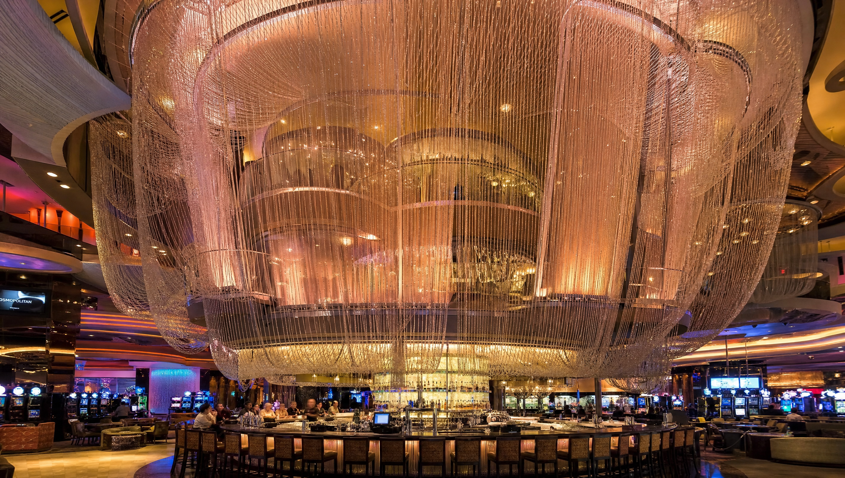 Cosmopolitan chandelier bar