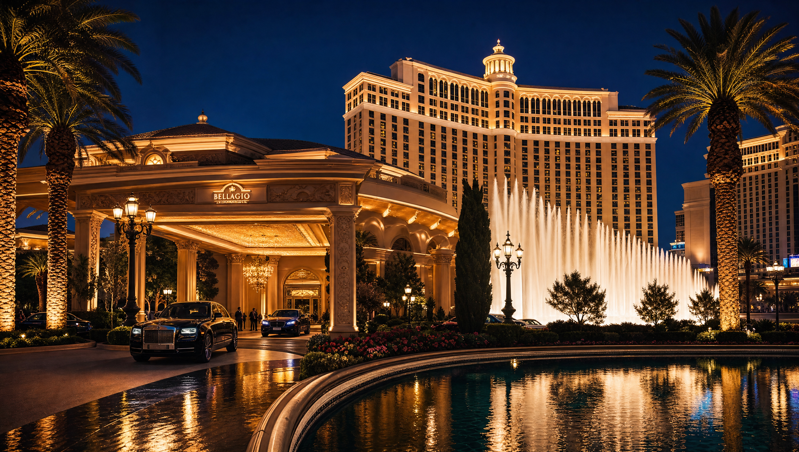 Luxury casino resort at night